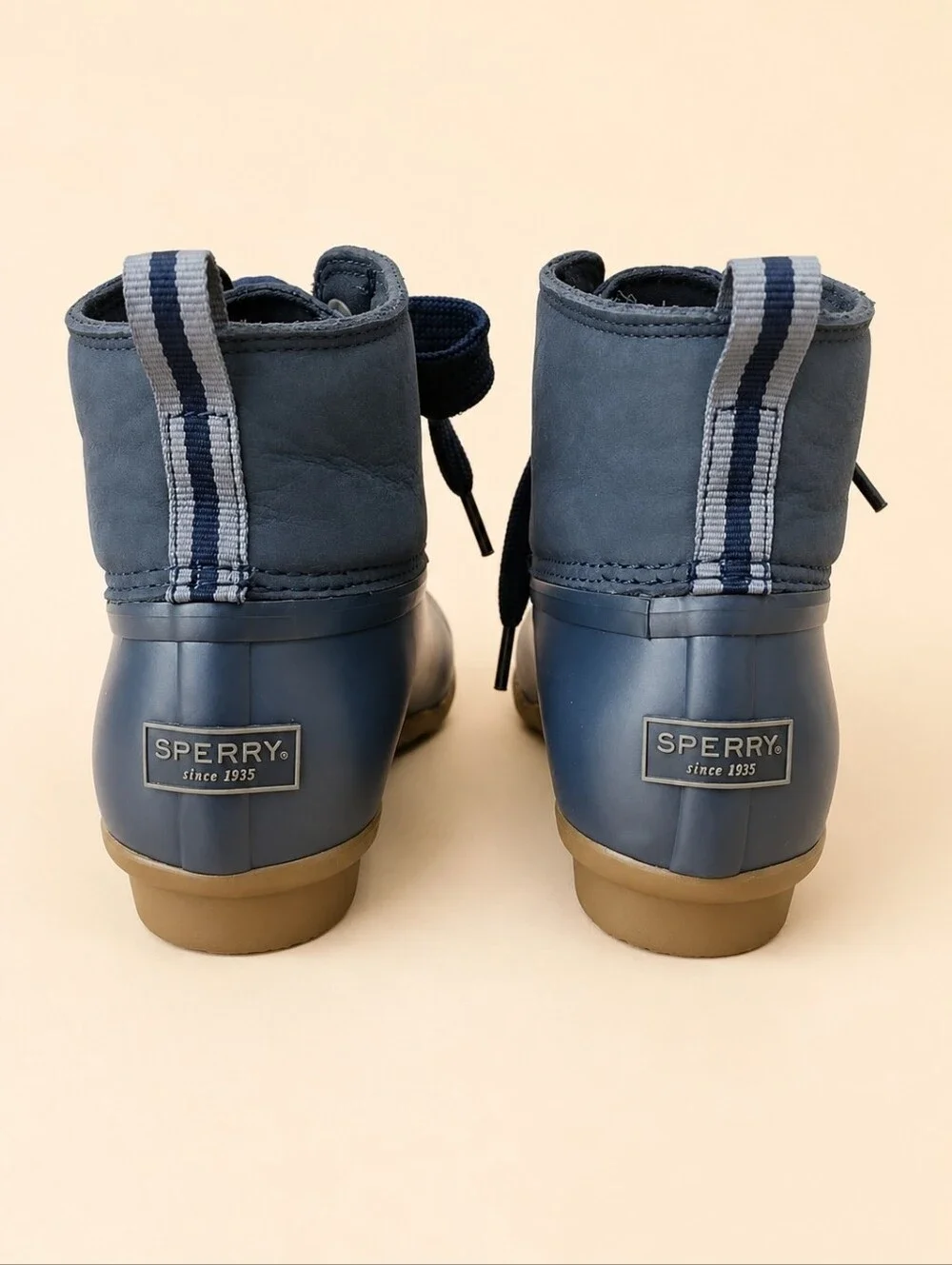 Sperry Top Sider Duck Rain Boots Irridescent Blue 7.5